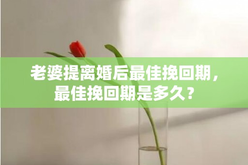 老婆提离婚后最佳挽回期，最佳挽回期是多久？