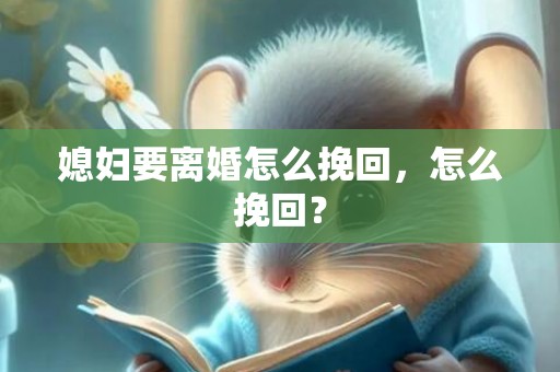 媳妇要离婚怎么挽回，怎么挽回？