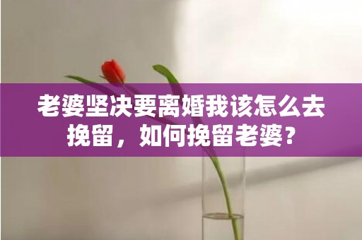 老婆坚决要离婚我该怎么去挽留，如何挽留老婆？