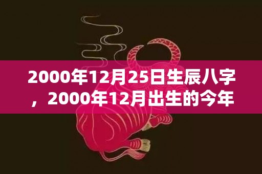 2000年12月25日生辰八字，2000年12月出生的今年几岁