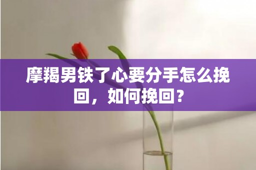 摩羯男铁了心要分手怎么挽回，如何挽回？