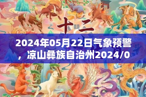 2024年05月22日气象预警，凉山彝族自治州2024/05/22多云转阵雨最高气温30℃