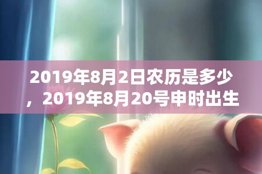 2019年8月2日农历是多少，2019年8月20号申时出生的男孩需要如何起名字呢