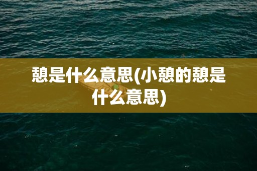 憩是什么意思(小憩的憩是什么意思)