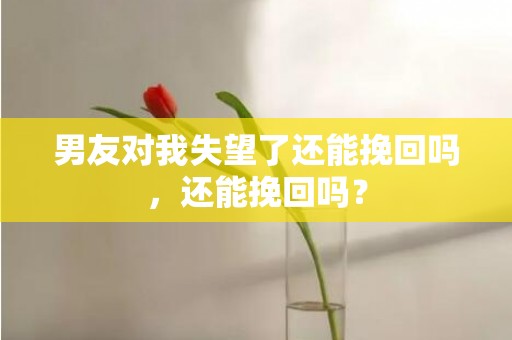 男友对我失望了还能挽回吗，还能挽回吗？