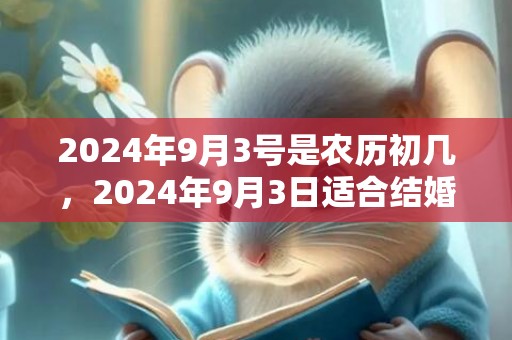 2024年9月3号是农历初几，2024年9月3日适合结婚吗