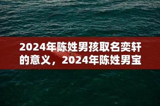 2024年陈姓男孩取名奕轩的意义，2024年陈姓男宝宝起名