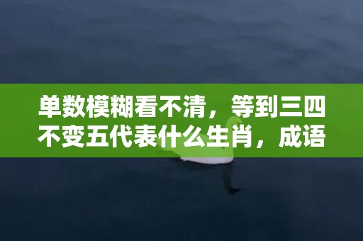 单数模糊看不清，等到三四不变五代表什么生肖，成语解释落实