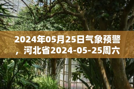 2024年05月25日气象预警，河北省2024-05-25周六天气信息总结