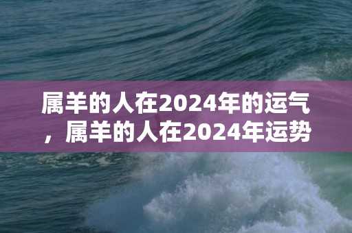 属羊的人在2024年的运气，属羊的人在2024年运势怎么样