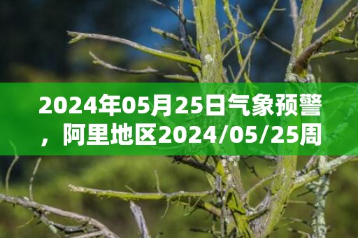 2024年05月25日气象预警，阿里地区2024/05/25周六天气预报 大部多云转晴