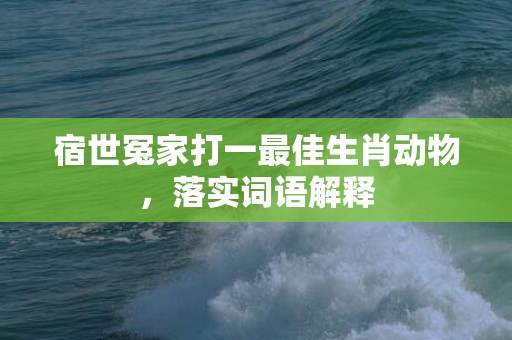 宿世冤家打一最佳生肖动物，落实词语解释插图