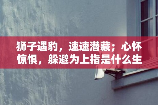 狮子遇豹，速速潜藏；心怀惊惧，躲避为上指是什么生肖，成语释义解释落实插图