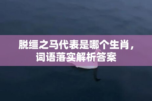 脱缰之马代表是哪个生肖，词语落实解析答案