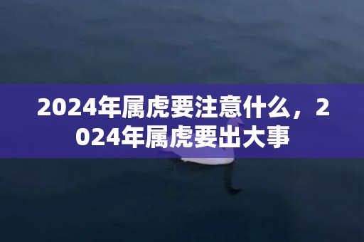 2024年属虎要注意什么，2024年属虎要出大事