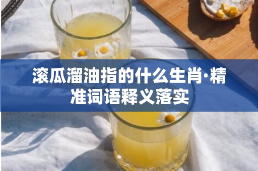 滚瓜溜油指的什么生肖·精准词语释义落实