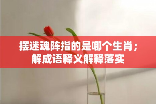 摆迷魂阵指的是哪个生肖；解成语释义解释落实