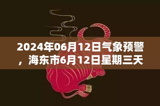 2024年06月12日气象预警，海东市6月12日星期三天气预报 大部小雨