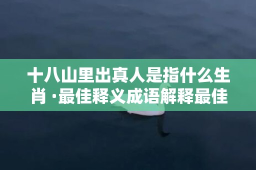 十八山里出真人是指什么生肖 ·最佳释义成语解释最佳答