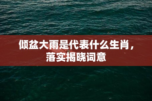 倾盆大雨是代表什么生肖，落实揭晓词意