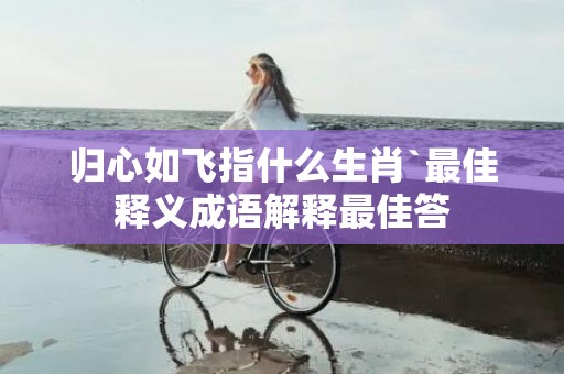 归心如飞指什么生肖`最佳释义成语解释最佳答