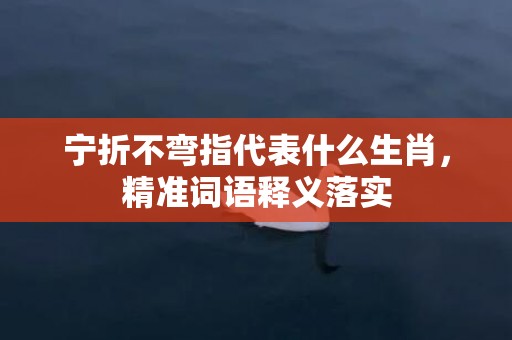 宁折不弯指代表什么生肖，精准词语释义落实