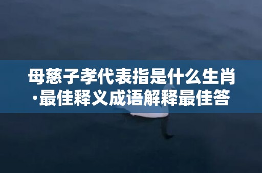 母慈子孝代表指是什么生肖·最佳释义成语解释最佳答