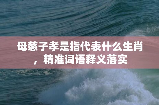 母慈子孝是指代表什么生肖，精准词语释义落实