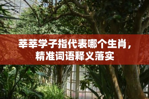 莘莘学子指代表哪个生肖，精准词语释义落实