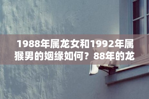 1988年属龙女和1992年属猴男的姻缘如何？88年的龙女最适合与哪个生肖配对？