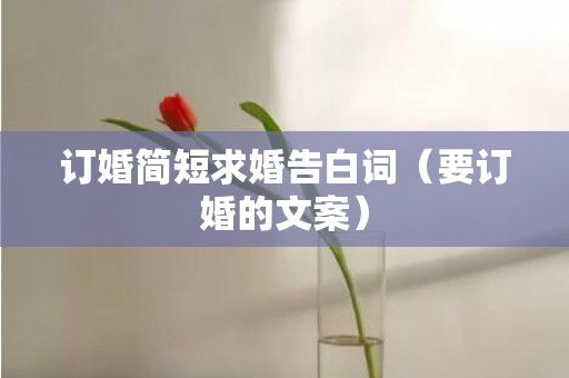 订婚简短求婚告白词（要订婚的文案）