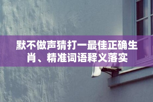 默不做声猜打一最佳正确生肖、精准词语释义落实