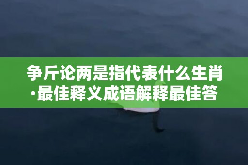 争斤论两是指代表什么生肖·最佳释义成语解释最佳答