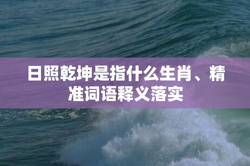 日照乾坤是指什么生肖、精准词语释义落实