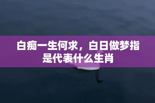 白痴一生何求，白日做梦指是代表什么生肖