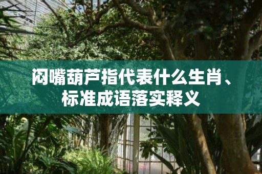 闷嘴葫芦指代表什么生肖、标准成语落实释义