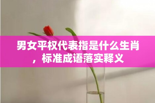 男女平权代表指是什么生肖，标准成语落实释义插图