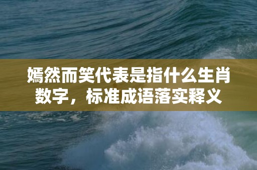 嫣然而笑代表是指什么生肖数字，标准成语落实释义