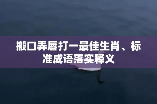 搬口弄唇打一最佳生肖、标准成语落实释义插图