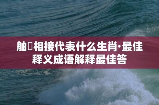 舳舮相接代表什么生肖·最佳释义成语解释最佳答插图