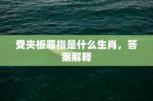 受夹板罪指是什么生肖，答案解释