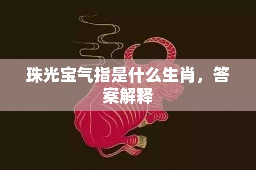 珠光宝气指是什么生肖，答案解释