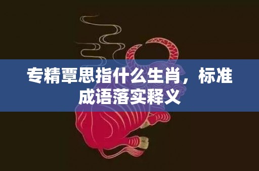 专精覃思指什么生肖，标准成语落实释义