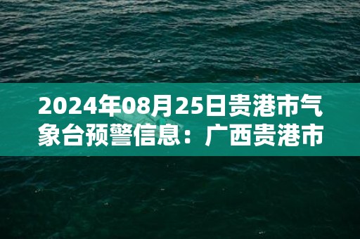 2024年08月25日贵港市气象台预警信息：广西贵港市发布高温黄色预警