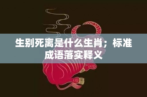 生别死离是什么生肖；标准成语落实释义