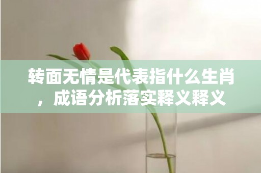 转面无情是代表指什么生肖，成语分析落实释义释义