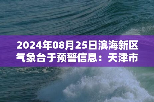 2024年08月25日滨海新区气象台于预警信息：天津市滨海新区更新暴雨黄色预警