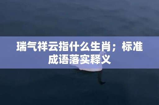 瑞气祥云指什么生肖；标准成语落实释义