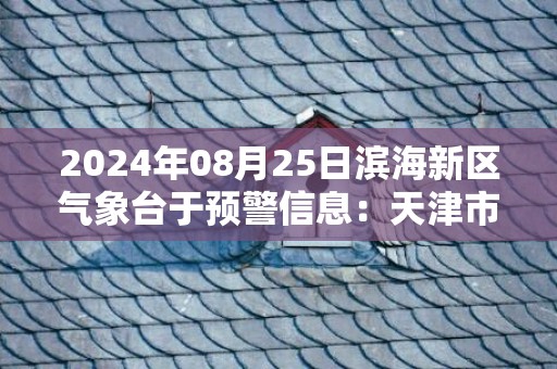 2024年08月25日滨海新区气象台于预警信息：天津市滨海新区发布海上大风黄色预警