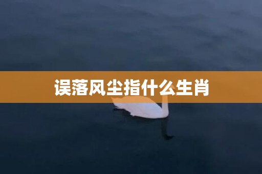 误落风尘指什么生肖